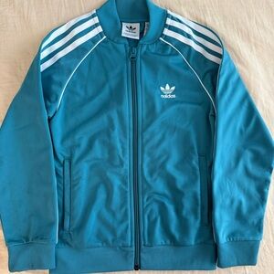 Adidas Teal BLUE Track Jacket - Kids XS - UNISEX